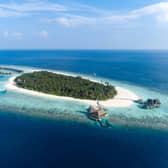 An aerial view of Anantara Kihavah Villas Maldives. Pic: Contributed