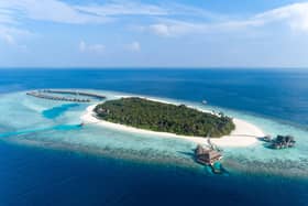 An aerial view of Anantara Kihavah Villas Maldives. Pic: Contributed