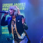 Chrissie Hynde is seen performing on stage at the charity fundraiser "Night For Ukraine" at The Roundhouse in London.