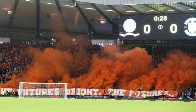 The Rangers support welcomed Dutchman Giovanni van Bronckhorst's return to the club with this display at Hampden on Sunday. (Photo by Alan Harvey / SNS Group)