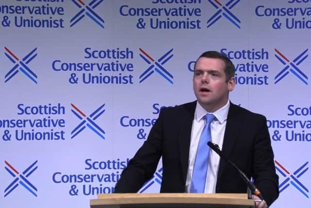 Douglas Ross gave a speech to delegates at the Conservative Party Conference