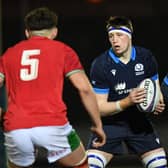 Scotland's Ruaridh Hart and his team-mates take on Wales Under-20 in Colwyn Bay.