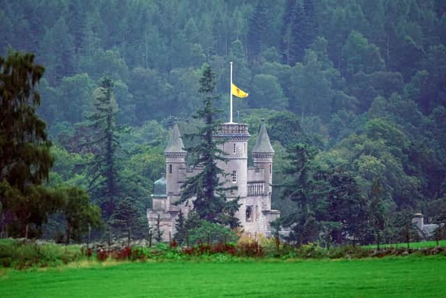 Balmoral Castle on September 8 2022, with the Royal Banner of Scotland flying at half mast. The backdrop of Deeside to events surrounding the death of Elizabeth II has helped to drive an increase in visitors to the area, it is understood. PIC: Owen Humphreys/PA Wire