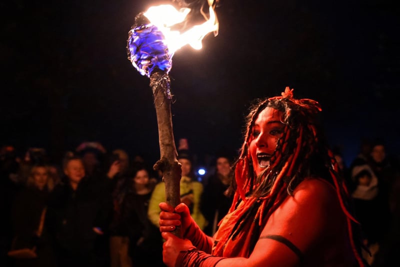 A performer attends the Samhuinn Fire Festival at Holyrood Park. Photo: ANDY BUCHANAN/AFP via Getty Images