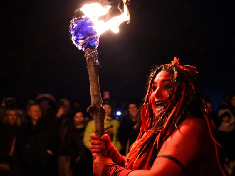 A performer attends the Samhuinn Fire Festival at Holyrood Park. Photo: ANDY BUCHANAN/AFP via Getty Images