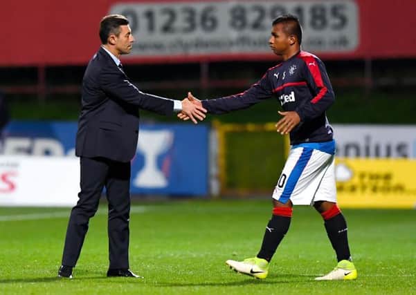 Pedro Caixinha pictured with Alfredo Morelos in 2017 during the Portuguese coach's short-lived and ill-starred tenure as Rangers manager. (Photo by Alan Harvey/SNS Group).