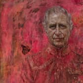 Artist Jonathan Yeo's oil on canvas portrait of King Charles III. The portrait was commissioned in 2020 to celebrate the then Prince of Wales's 50 years as a member of The Drapers' Company in 2022.