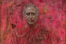 Artist Jonathan Yeo's oil on canvas portrait of King Charles III. The portrait was commissioned in 2020 to celebrate the then Prince of Wales's 50 years as a member of The Drapers' Company in 2022.