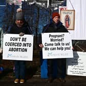 Protesters pictured at the start of the '40 Days for Life' campaign in late February, outside the QEUH in Glasgow.