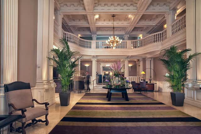 The spacious lobby in The Balmoral Edinburgh