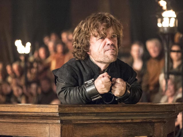 The Laws of Gods and Men (Season 4, Episode 6) sees Tyrion Lannister defend himself while on trial for murder. Worth a rewatch alone for Peter Dinklage's Emmy winning performance - especially his delivery of the "I've been on trial for that my entire life" speech. Utter chills. IMDB rating: 9.7.