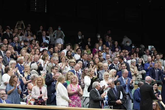Dame Sarah Gilbert who worked on the AstraZeneca coronavirus vaccine given standing ovation on centre court