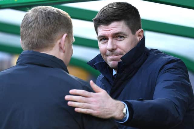 Rangers Manager Steven Gerrard and Celtic Manager Neil Lennon. (Photo by Ian MacNicol/Getty Images)