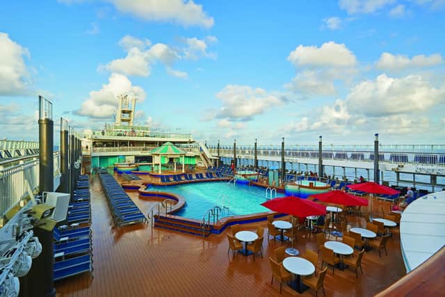 The Pearl's pool deck is the perfect place to catch some sunshine