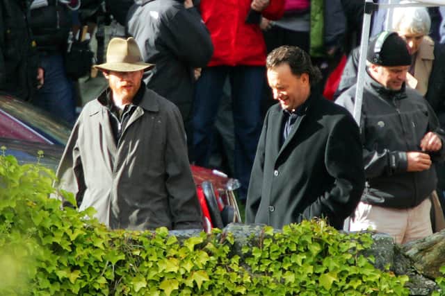 Director Ron Howard and Tom Hanks at Rosslyn Chapel