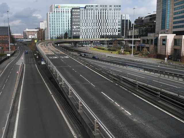 An empty M8 in Glasgow. Picture: John Devlin