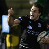Warriors' Josh McKay scores his side's fifth try during a BKT United Rugby Championship match between Glasgow Warriors and Vodacom Bulls at Scotstoun Stadium, on October 08, 2022, in Glasgow, Scotland. (Photo by Craig Williamson / SNS Group)