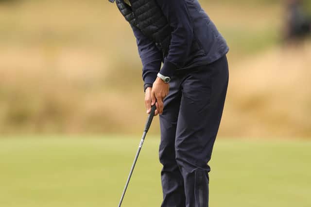 Frenchwoman Celine Boutier en route to an opening seven-under 65 at Dundonald Links. Picture: Trust Golf Women's Scottish Open