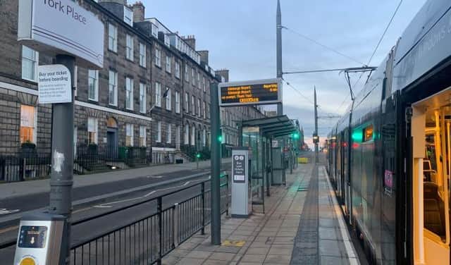 The York Place terminus tram stop has been removed as part of the extension being built to Newhaven. Picture: Edinburgh Trams