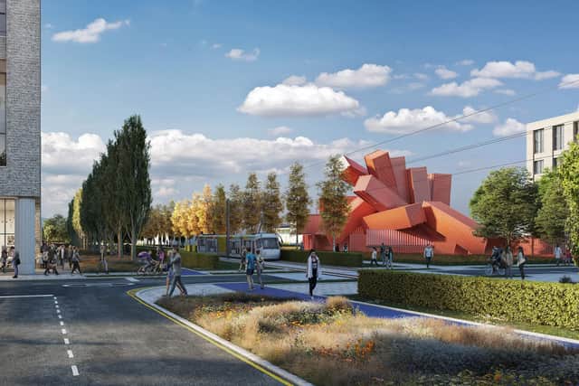 A new building designed by Scottish sculptor David Mach will be created at the heart of the new neighbourhood.