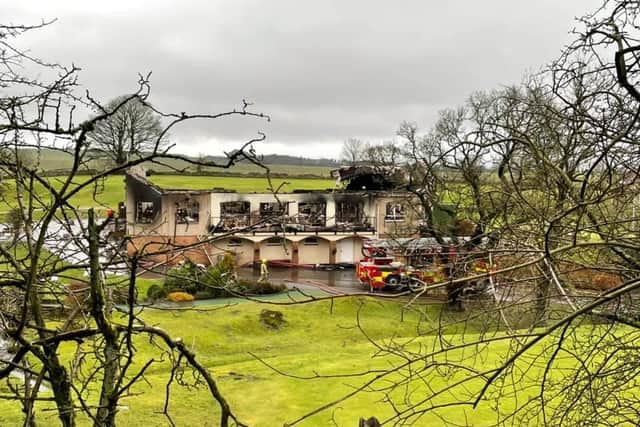 The aftermath of yesterday's fire at Uphall Golf Club, West Lothian (Photo: Emma Cassidy).
