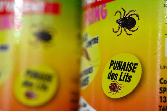 A product used to eradicate bedbugs at the Hygiene Premium, pest control shop in Paris. Picture: Miguel Medina/AFP via Getty Images