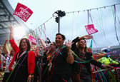 Revellers soak up the atmosphere during the Closing Ceremony for the Glasgow 2014 Commonwealth Games at Hampden Park.