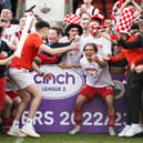 Stirling Albion celebrate winning the cinch League Two title after victory over Annan.