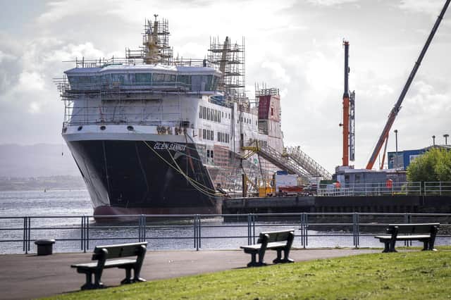 The unfinished Glen Sannox ferry in the Ferguson Marine shipyard in Port Glasgow (Picture: Jane Barlow/PA)