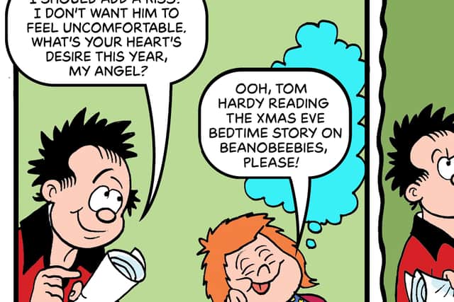 Dennis the Menace's mum is revealed to have a crush on actor Tom Hardy.