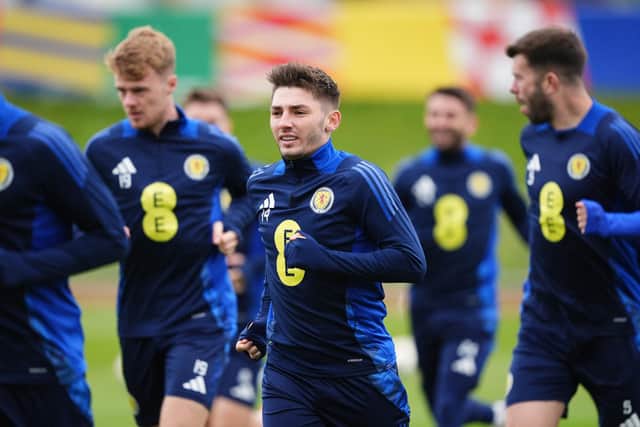 Scotland's Billy Gilmour during a training session at Stadion am Groben in Garmisch-Partenkirchen, Germany.