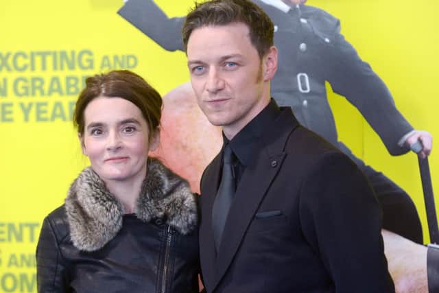 Shirley Henderson and James McAvoy at the premiere of Filth, the 2013 British black comedy crime film written and directed by Jon S. Baird, based on Irvine Welsh's novel.
