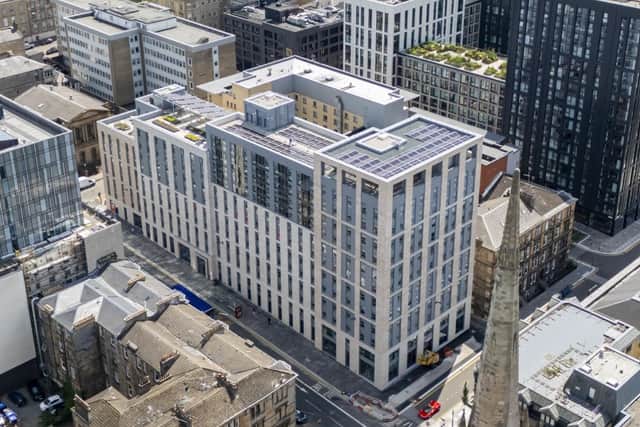An aerial view of the new iQ Cullen House on Bath Street, Glasgow.