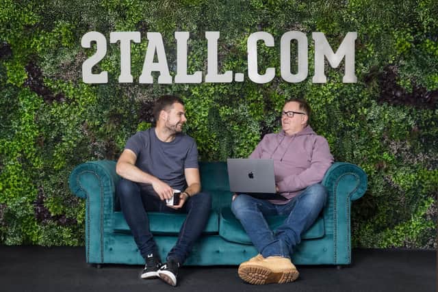 LtoR - 2tall.com co-founders Andrew Burr and J.J. Warwick