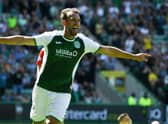 Christian Doidge celebrates after sealing his hat-trick in the 5-0 win over Clyde. (Photo by Craig Foy / SNS Group)