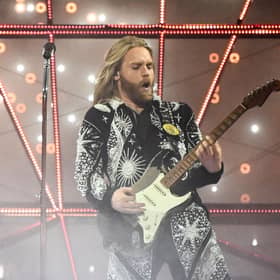 Sam Ryder performs in the Eurovision Song Contest in Turin in May (Picture: Marco Bertorello/AFP via Getty Images)
