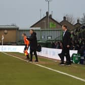 Duncan Ferguson and Darren Ferguson patrol the touchline during Forest Green Rovers v Peterborough. Pic: Laurence Martin