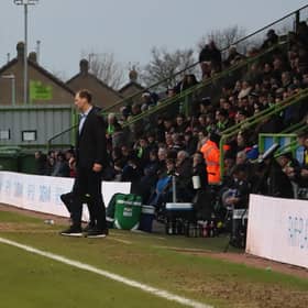 Duncan Ferguson and Darren Ferguson patrol the touchline during Forest Green Rovers v Peterborough. Pic: Laurence Martin