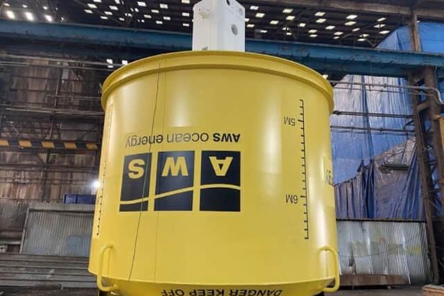 AWS Ocean's Archimedes Waveswing device at Malin’s yard in Renfrew