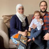 Dr Ahmed Subeh, his wife Dana and son Nabeel, who turns one on Monday.