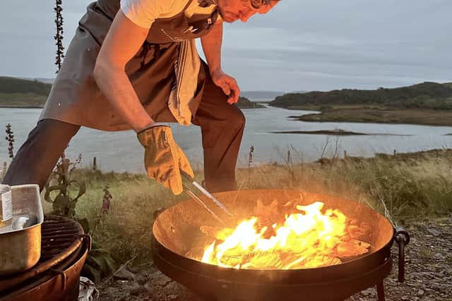 Ballintaggart's Harris McNeil cooking by fire.