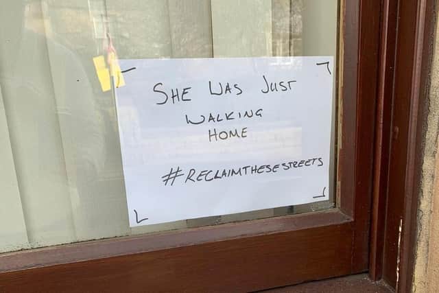 Another message of support spotted in the capital on Saturday evening.