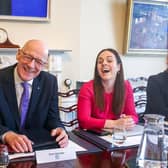 John Swinney chairs his first Cabinet meeting since taking up the role, at Bute House in Edinburgh.