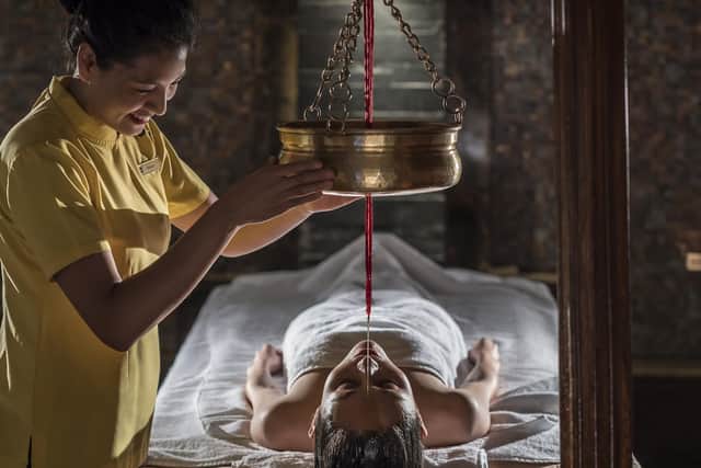 A shirodhara treatment at the Shangri-La in Bangalore. Pic: Shangri-La/PA.