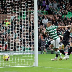 Hibs' Paul Hanlon and David Marshall are left dejected by Giorgios Giakoumakis' goal to make it 2-0.