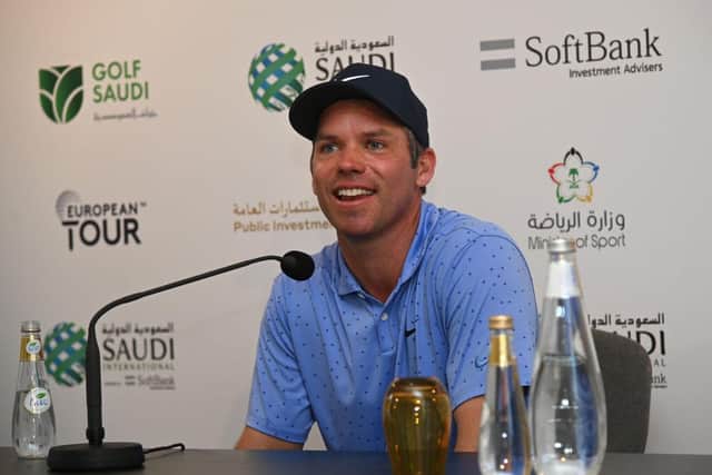 Paul Casey during a press conference prior of the Saudi International powered by SoftBank Investment Advisers at Royal Greens Golf and Country Club in King Abdullah Economic City, Saudi Arabia. Picture: Ross Kinnaird/Getty Images.