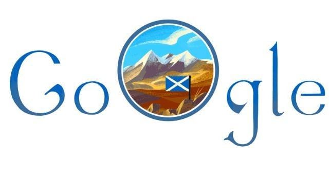The St Andrew's Day Doodle from 2016 celebrating Scotland and its rugged landscape.