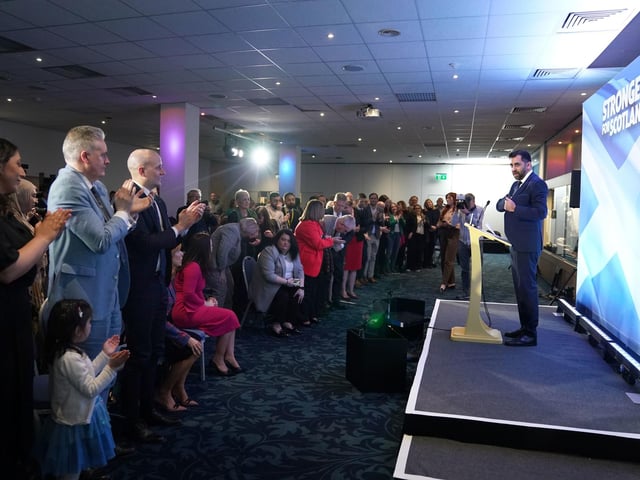 Humza Yousaf after speaking at Murrayfield Stadium