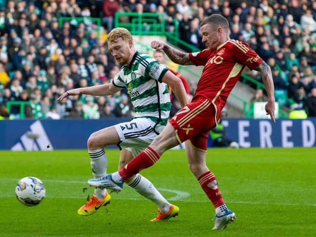 Celtic's Liam Scales was coming up against his former club in Aberdeen and earned praise from his manager.