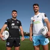 Ali Price and Adam Hastings at Scotstoun in the new playing kit. Picture: Craig Williamson/SRU/SNS